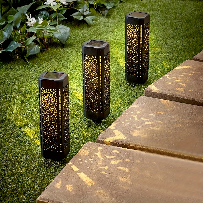 8/4pcs Luces Solares de Jardín para Halloween | Luces LED Huecas en ABS, Decoración Espeluznante para Exteriores, Iluminación Solar Eficiente para Patio, Césped y Calle (Desmontables y Fácil Instalación)