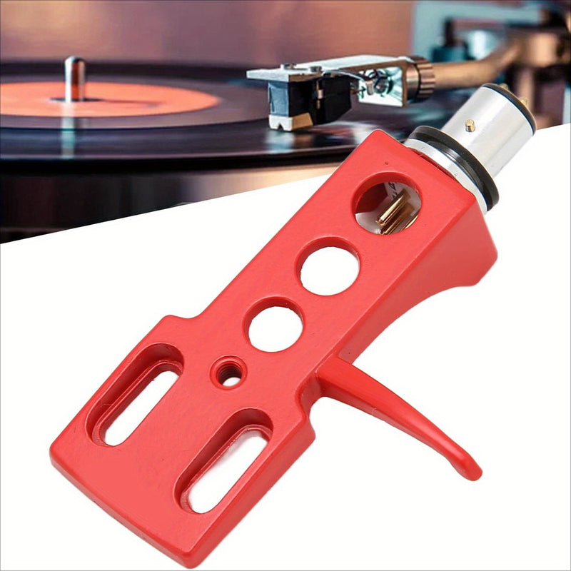 Soporte de Cabezal de Tocadiscos y Cartucho de Fonógrafo de Aleación de Aluminio Premium con 4 Cables de Conexión – Opciones Doradas, Blancas, Rojas, Negras para DJs y Aficionados al Vinilo