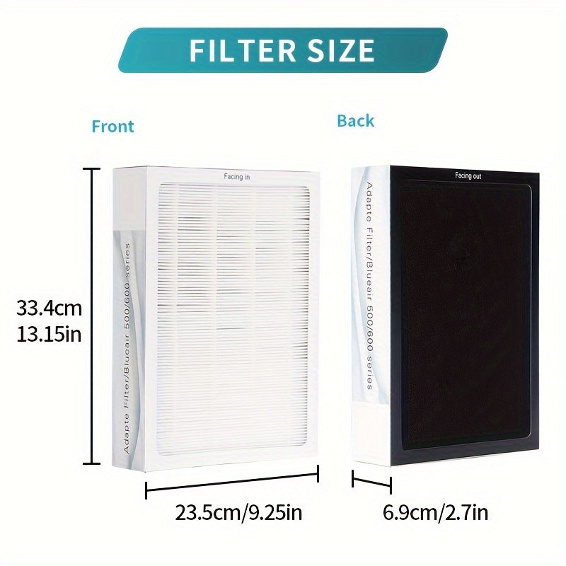 1 Conjunto De 3 Filtros De Repuesto True HEPA Compatibles Con Blueair 500/600 Smokestop Classic 503 505 603 650E 550E 501 510 555EB 601 605 580i 680i, Filtración De 3 Etapas De Alta Eficiencia Con Carbón