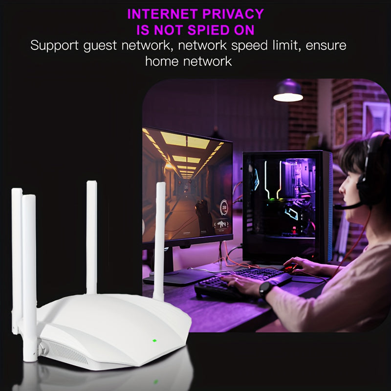 Ruta AC1200 de doble banda Gigabit WIFI 5, con una velocidad de transmisión de 1167Mbps, rica en rendimiento y alta integración, soporta la última tecnología WiFi 802.11ac, utiliza tecnología de multiplexado de señal inalámbrica MIMO, cumple plenamente c