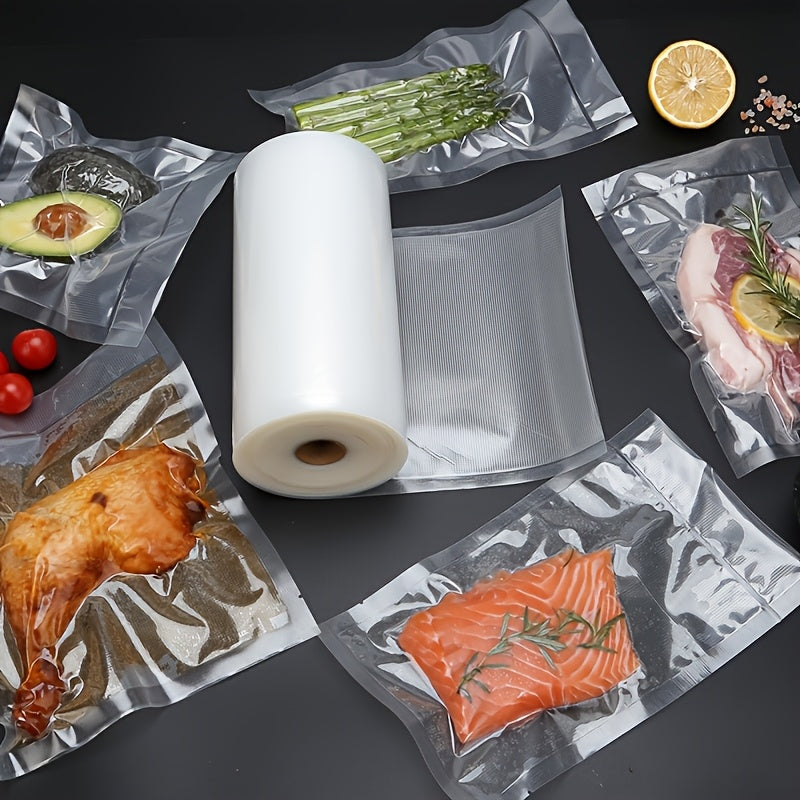 Rollo de Bolsas para Sellado al Vacío de 20 cm de Ancho y 10 m de Largo para Almacenamiento de Alimentos - Rollo Hermético Extra Grueso para Mantener la Frescura de Carne, Queso, Verduras y Frutas, Resistente para Congelador, Mantiene los Alimentos Fresc