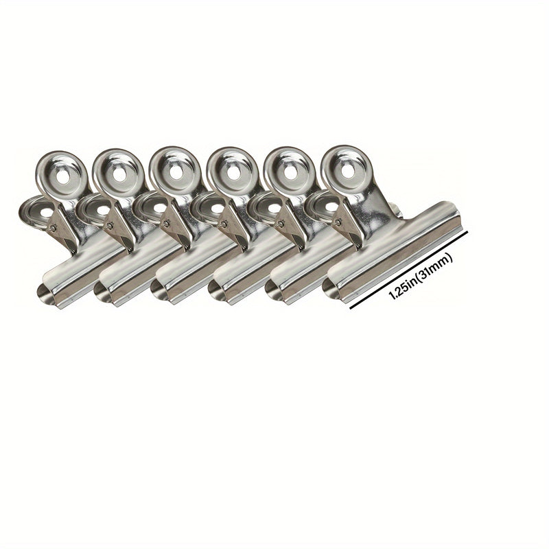 6 clips de sellado para bolsas de alimentos, clips de acero inoxidable reutilizables de alta resistencia, clips de sellado hermético multiusos, para oficina, escuela y cocina del hogar, organizadores y almacenamiento del hogar, accesorios para el hogar