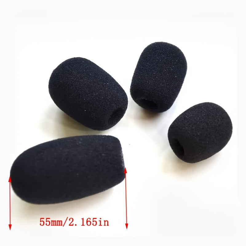 3/6 piezas de protector de micrófono de lluvia chic con tapones auriculares, manguito de viento de espuma y boquilla de esponja - Negro, reducción de ruido y agarre cómodo para accesorios de micrófono de teléfono, accesorios de micrófono, agarre cómodo,