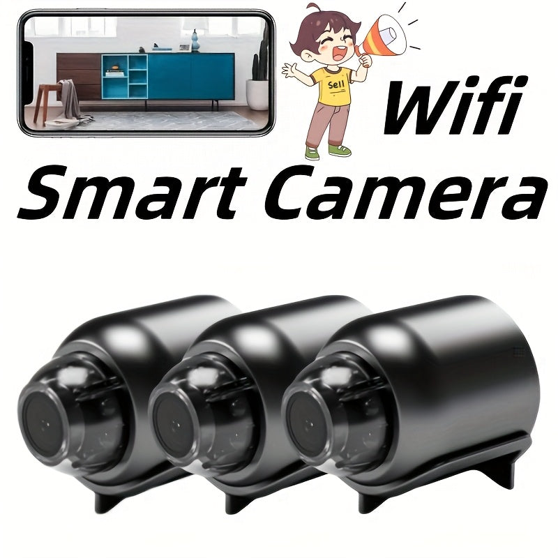 1 cámara de vigilancia con conexión WiFi, micrófono y soporte, controlada y monitoreable a través de una aplicación móvil, ideal para uso doméstico