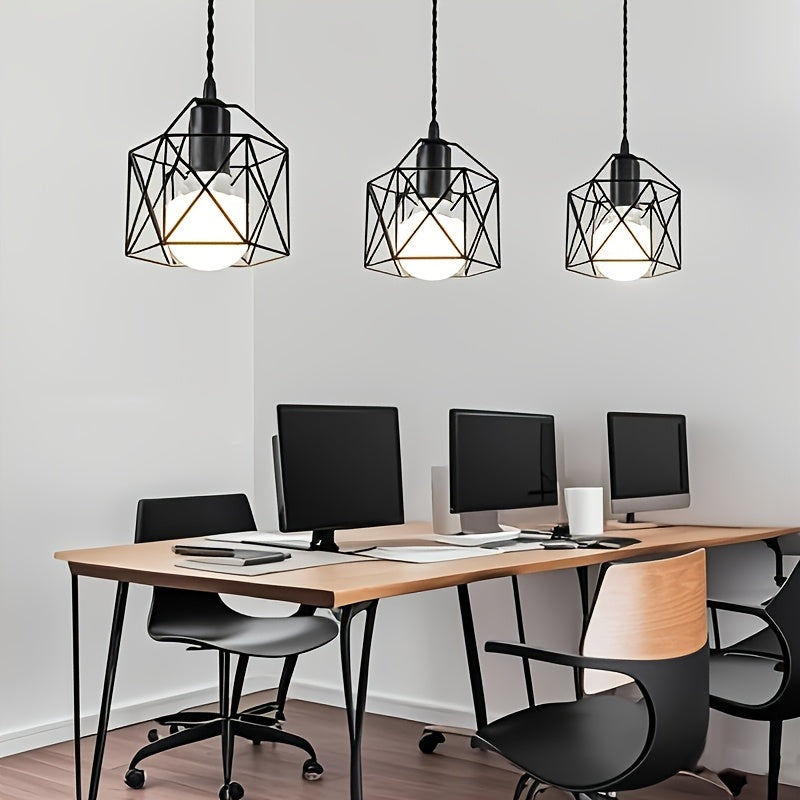 3 pzas., lámparas colgantes retro industriales de metal con pantallas doradas/negras, ideales para isla de cocina, comedor y sala de estar, portalámparas E27, conexión directa a la red eléctrica, bombilla no incluida