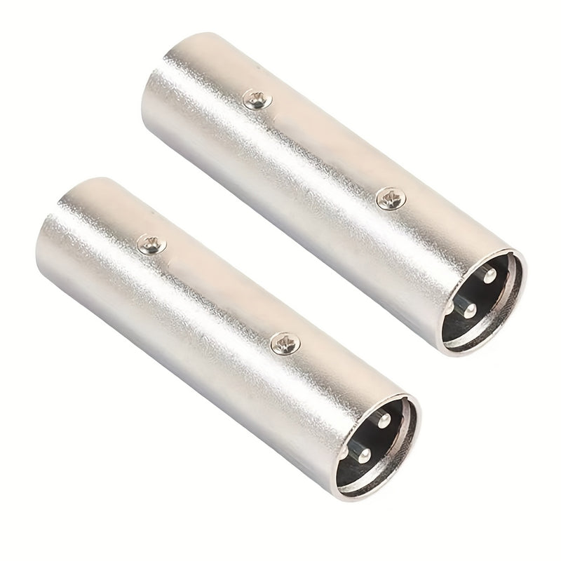 Adaptador Macho a Macho XLR de 1/2 piezas, Adaptadores de Conector Macho a Macho XLR de 3 Pines y Hembra a Hembra, Plateados