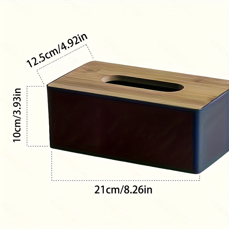 Soporte de caja de pañuelos cuadrada de madera de gran capacidad - 1 pieza de almacenamiento de pañuelos rectangulares de plástico para baño, sala de estar, tocador de dormitorio, accesorios de decoración del hogar, Halloween, decoración de Navidad