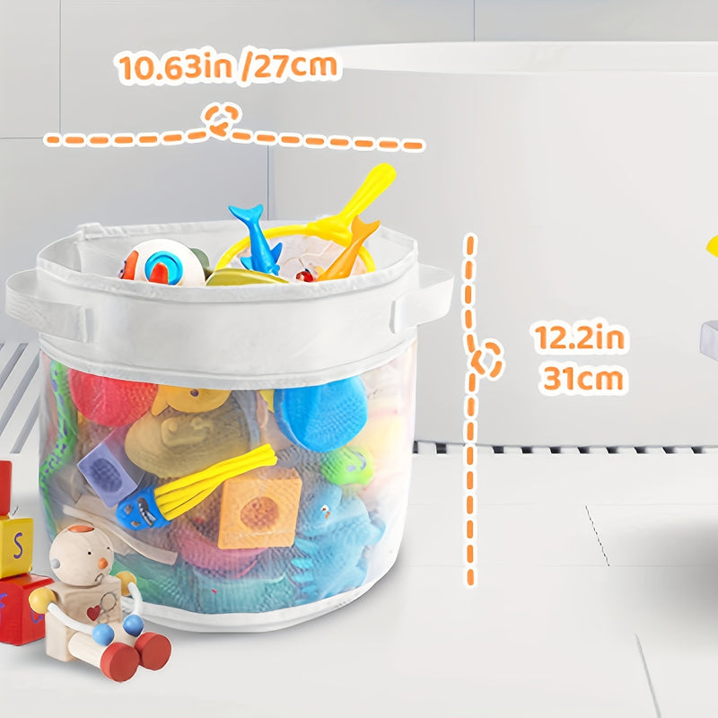 1pc Organizador de Juguetes Multiusos de Estilo Contemporáneo con Cremallera Inferior, Accesorio de Almacenamiento para Juguetes de Ducha de Fácil Acceso, Soporte para Juguetes de Baño