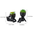 Juego elegante de 2 suculentas artificiales negras, plantas decorativas versátiles para el hogar y la oficina, perfectas para escritorios y baños | Ideal para Halloween, Navidad y Pascua
