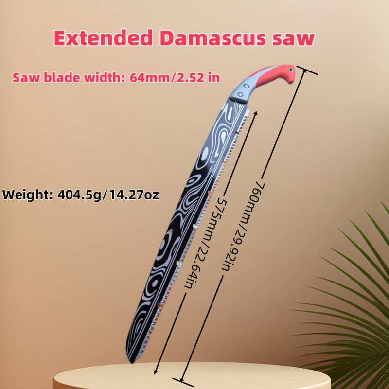 Cuchillo de mano extendido importado con patrón de damasco para carpintería. Cuchillo de carpintería. Cuchillo de poda para jardín, cuchillo de mano extra grande, engrosado y alargado.