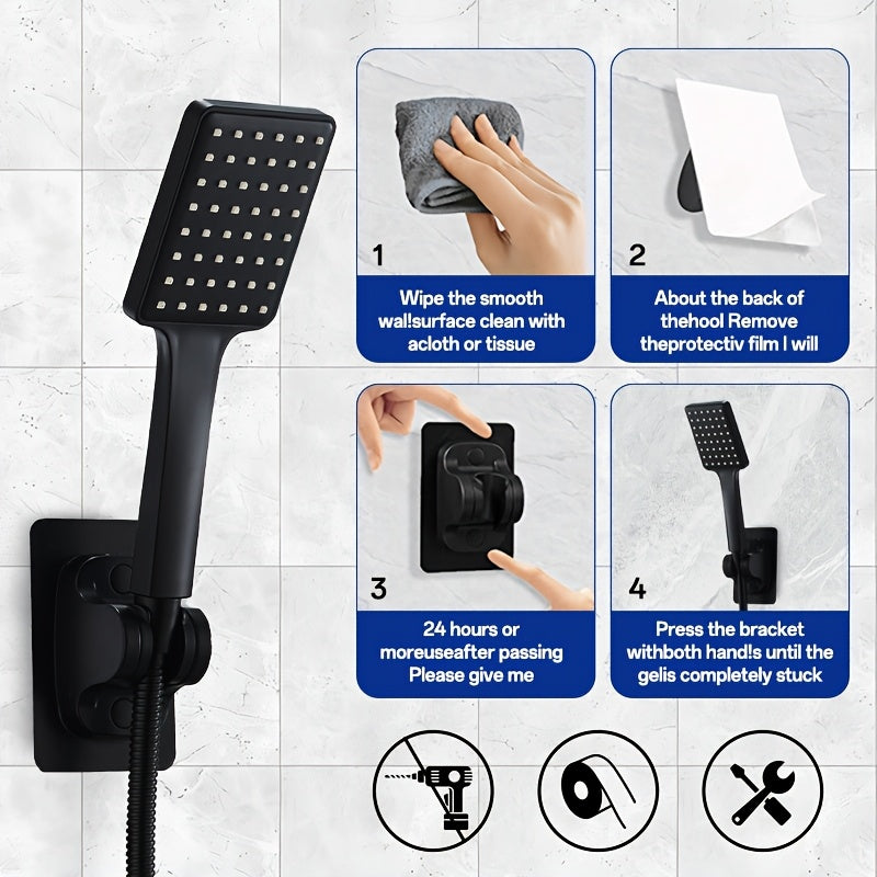 Un conjunto de material ABS, cubierta de cabezal de ducha de alto flujo, cabezal de ducha de mano dos en uno, manguera extendida, cabezal de ducha distribuidor de agua de tres vías, cabezal de ducha, accesorios de ducha