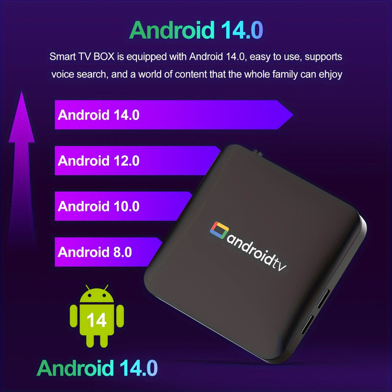 TV Box Inteligente H96 MAX Jingchen S905L3 Quad Core CPU Android 14.0, 2GB/16GB RAM, Salida 4K HD, WiFi Dual Band 2.4G/5G, BT4.0+LAN, Asistente de Voz Google, 2 Puertos USB 2.0