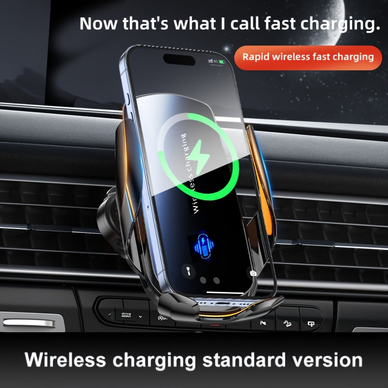 1 pieza, montaje de ventilación de coche con carga inalámbrica y carga USB, soporte ajustable para teléfono para todos los dispositivos - inducción inteligente, carga rápida, icono luminoso, cargador de viaje con batería recargable, solución de carga de