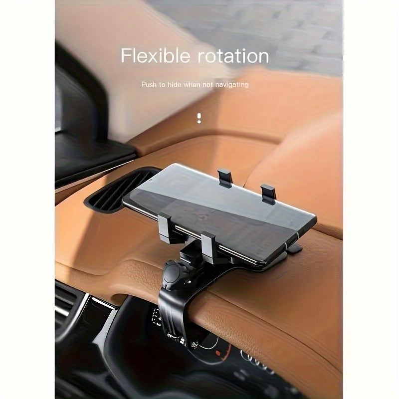 Soporte para Teléfono Móvil de Coche, Soporte Multifuncional para Salpicadero con Clip Ajustable 360°, Compatible con Smartphones de 3 a 17.78 cm