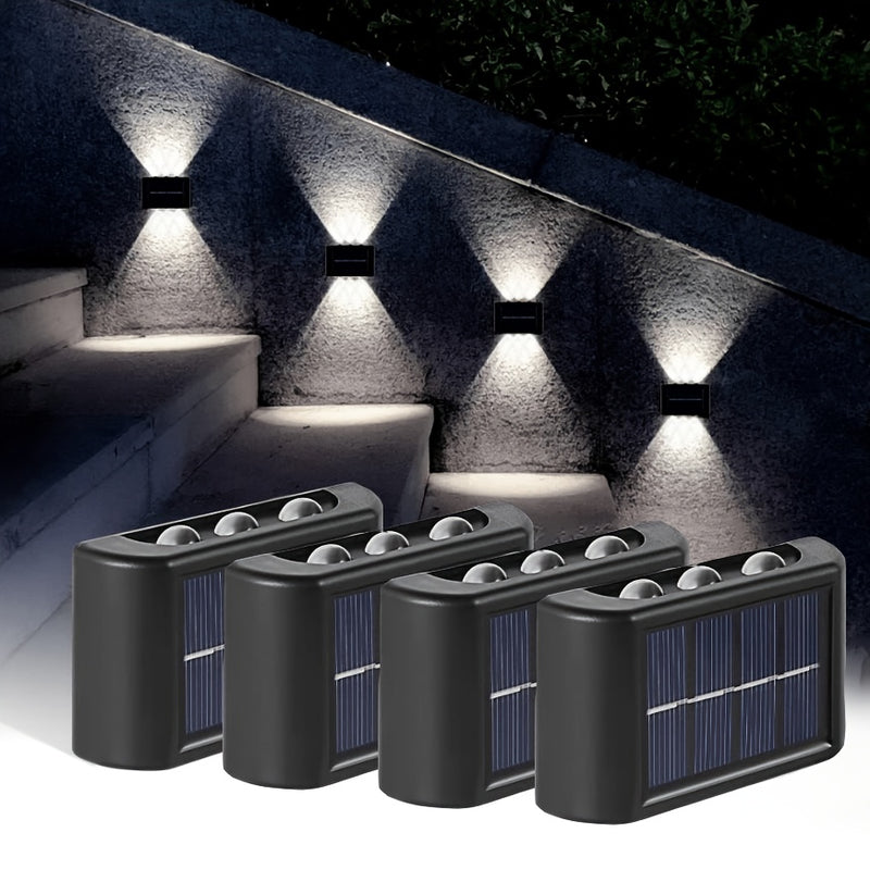 Paquete de 4 Luces Solares LED con Opciones Cálidas/Frías para Acampar al Aire Libre, Patio, Calle, Paisaje, Jardín, Decoraciones de Boda, Resistentes al Salpicadero IP44