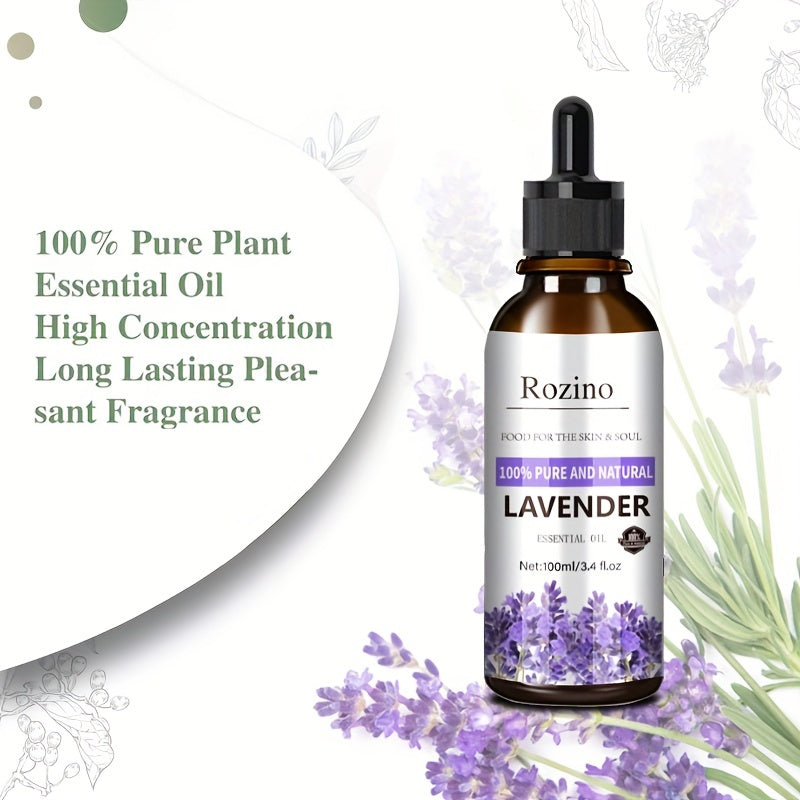 Aceite esencial de lavanda: 100% puro, ideal para masajes, baño, cuidado de la piel, rostro, cuerpo, uñas, cabello y pestañas