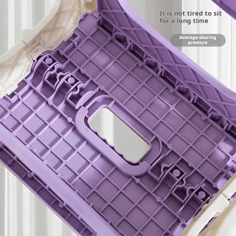 Silla plegable de plástico linda y pequeña, ideal para cambiar zapatos, asiento de sala de estar, reforzada, plegable, silla portátil, con fácil manejo para uso en interiores.