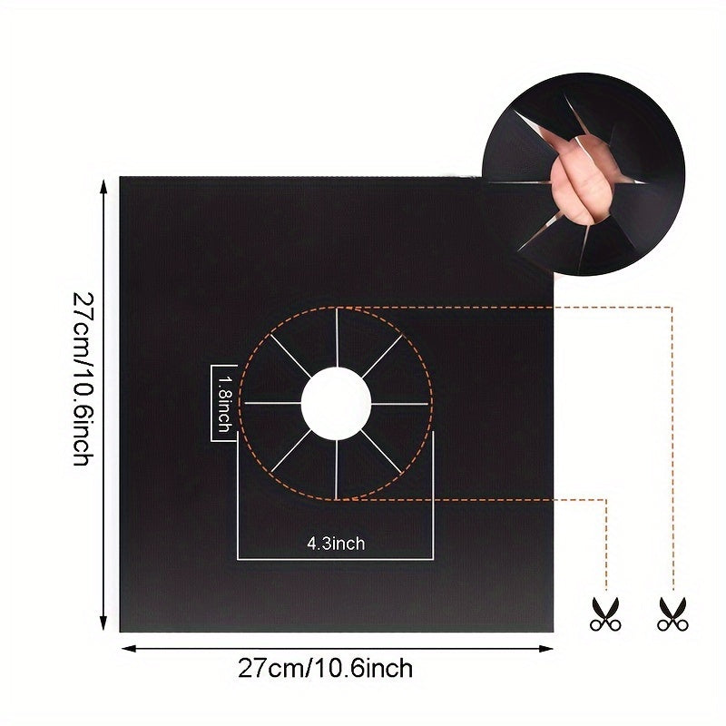 6pcs Protectores de Quemador de Estufa de Gas Reutilizables Premium - Extra Gruesos de 0.15mm, Cubiertas de Revestimiento de Cocina Fáciles de Limpiar para una Distribución Eficiente del Calor, Protectores de Estufa
