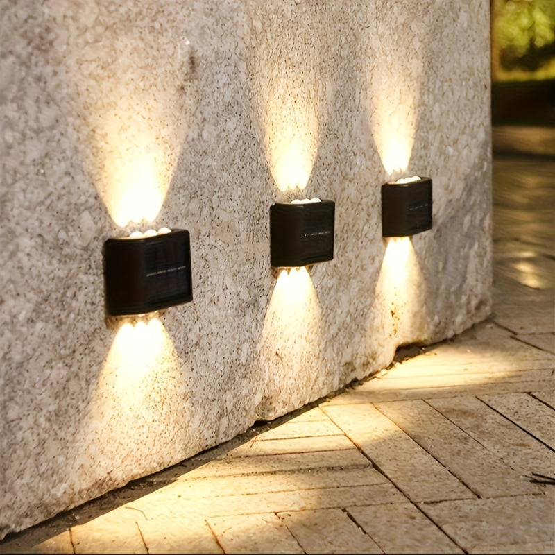 2 luces solares para pared exterior, iluminación de jardín, patio y terraza, ideal para senderos, villas, aceras y pasillos