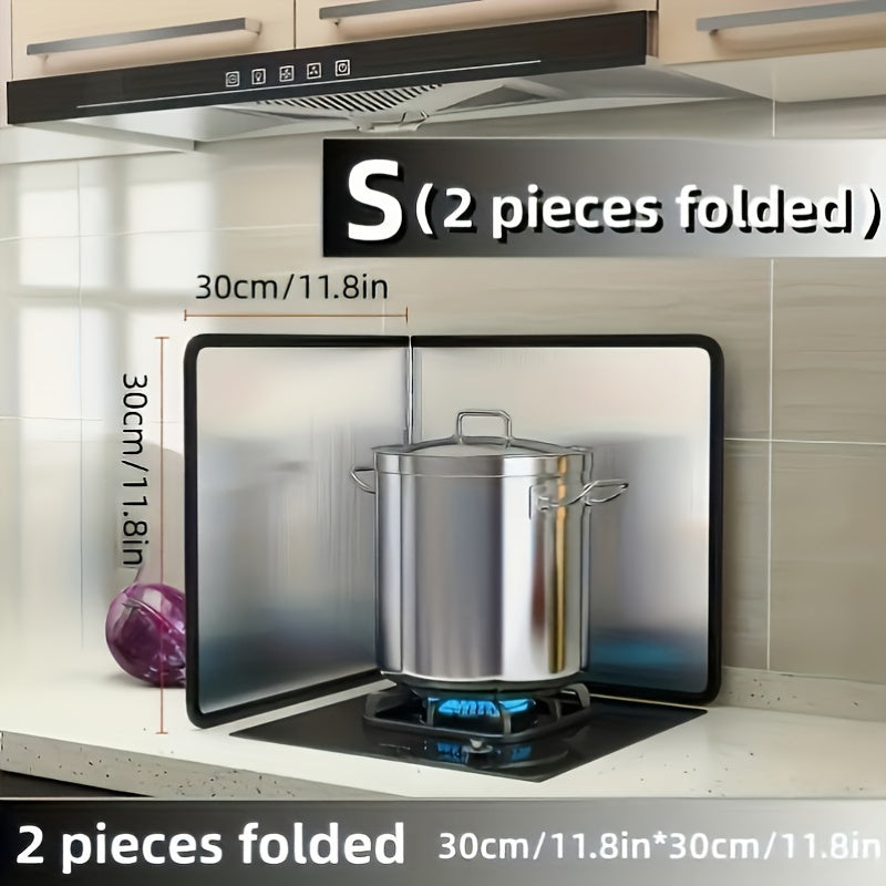 Protector de Estufa Plegable y Resistente al Calor de Acero Inoxidable de Dos Piezas para Hogar, Caravana, Cocinas de Camping, Accesorio de Cocina para Autocaravana | Accesorio de Cocina Moderno | Artículo Duradero para la Cocina