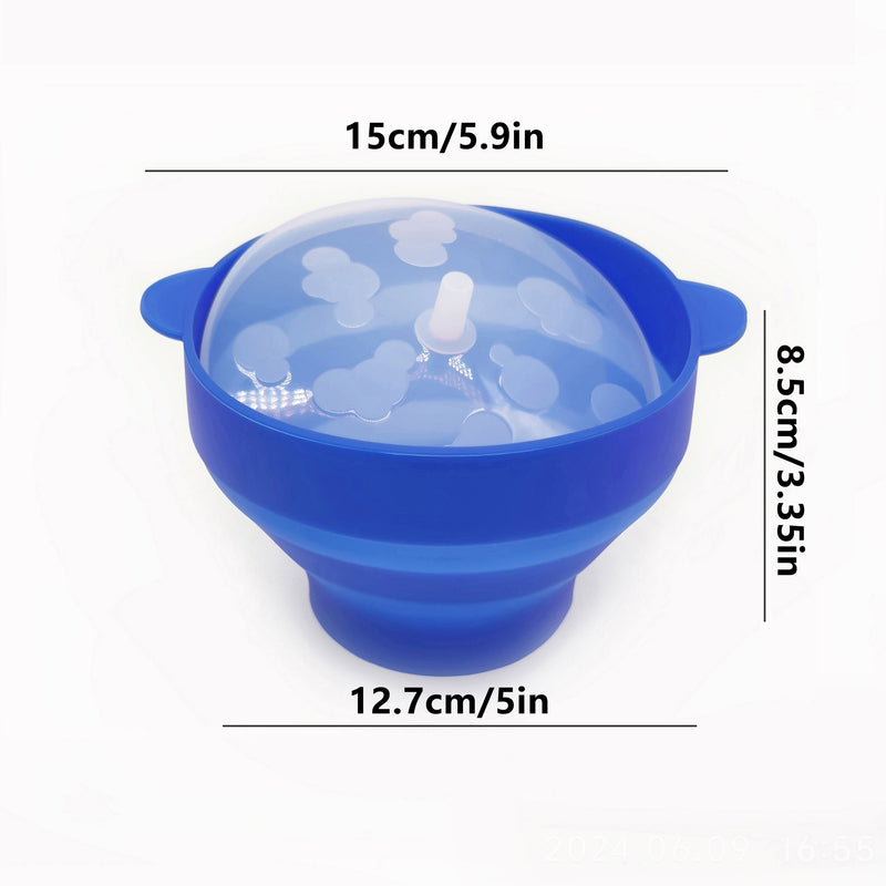 Máquina para hacer palomitas de maíz para microondas de tamaño pequeño, máquina para hacer palomitas de maíz de silicona, recipiente plegable sin BPA y apto para lavavajillas, cubo de palomitas de maíz adecuado para uso de una persona