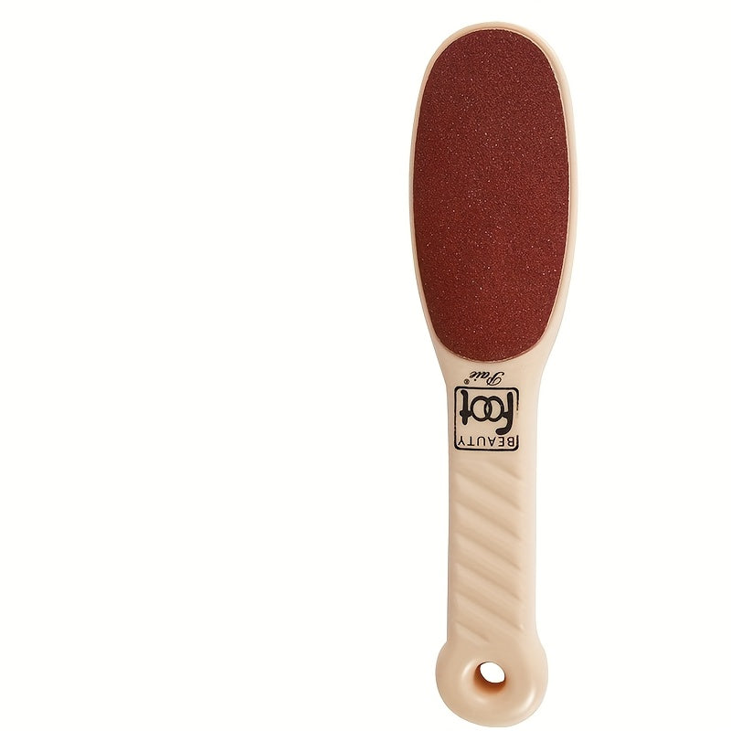 Lima de pie de plástico hipoalergénico con superficie de abrasivo rojo - Herramienta de exfoliación de doble cara para eliminar la piel muerta y callos, ideal para el cuidado del talón y la suela, herramienta de cuidado de pies | Diseño ergonómico | Text