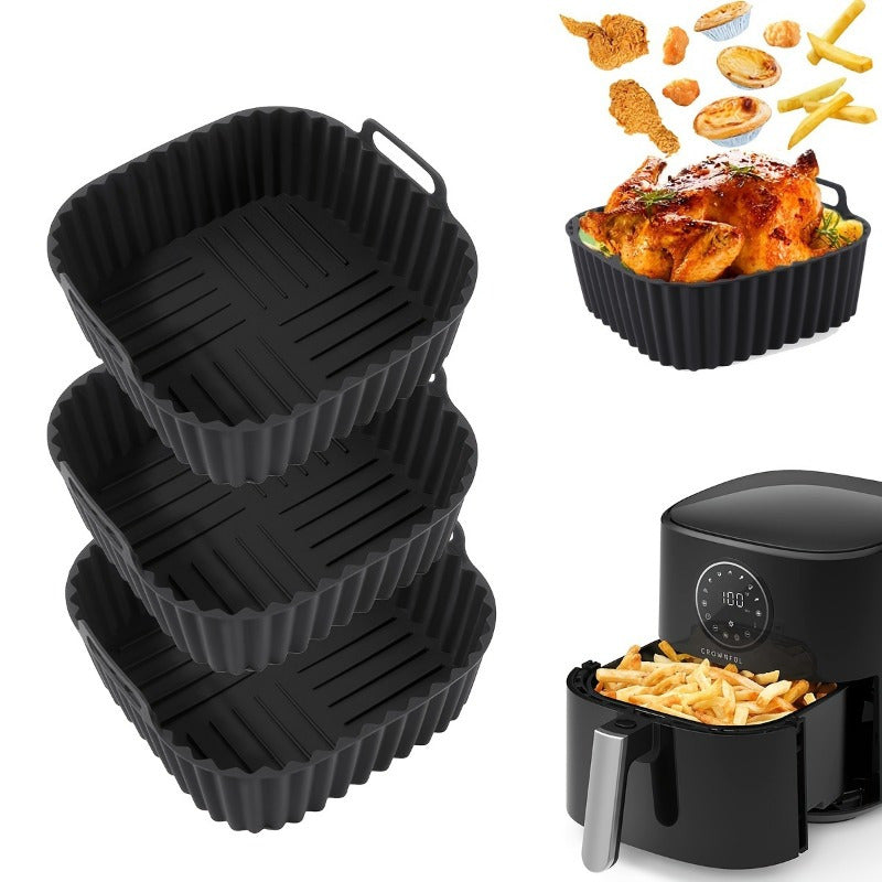 1 pieza de papel de silicona cuadrado reutilizable para freidor de aire, 20.32cm, para ollas de 4-7 QT, antiadherente, resistente al calor, perfecto para horno, microondas y accesorios de freidor de aire.