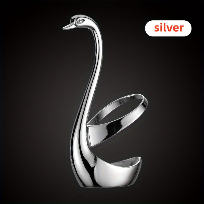 Soporte para cubiertos en forma de cisne de acero inoxidable 304, diseño elegante, sin tenedores ni cucharas, ideal para uso en catering o en el hogar, 1 unidad