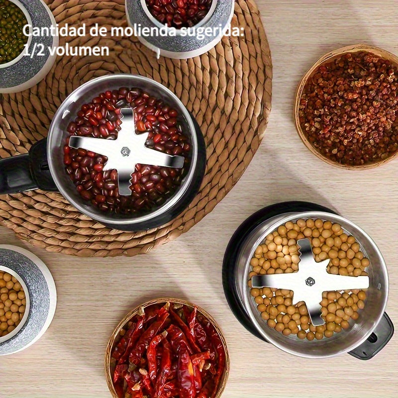 1pc, Mini Molinillo Eléctrico para el Hogar - Operación de Un Solo Toque, Protección contra Sobrecalentamiento, Molienda de Precisión para Café, Especias, Cereales, Solución de Almacenamiento Simple para la Cocina