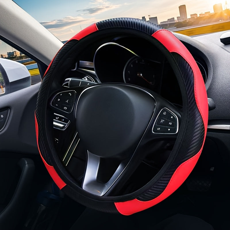 Funda para volante de lujo, 14 colores, tamaño universal 36.83-38.1 cm, toque de grado carrera, interior de auto de alta gama, antideslizante y resistente al desgaste, sensación de conducción explosiva