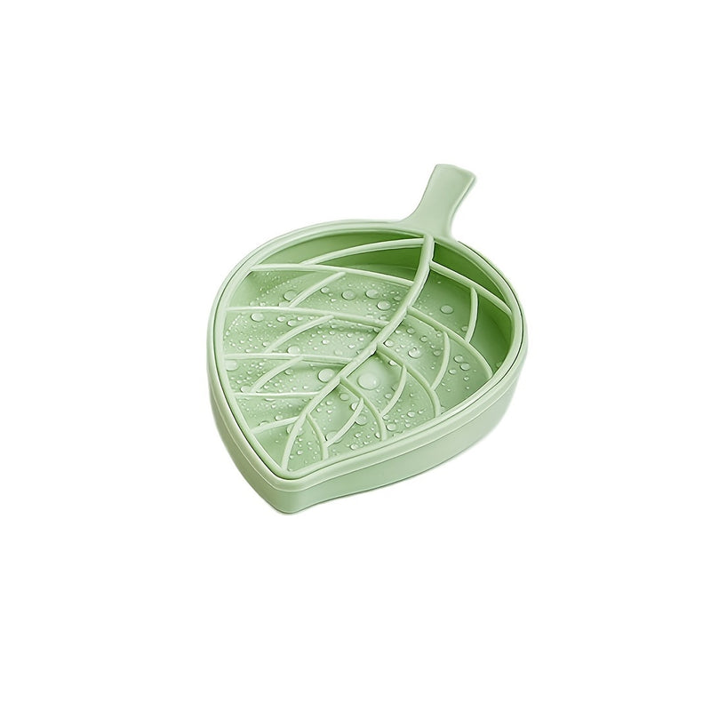 Jabonera con Forma de Hoja y Bandeja de Drenaje - Plástico Duradero, Perfecta para la Organización y Decoración del Baño