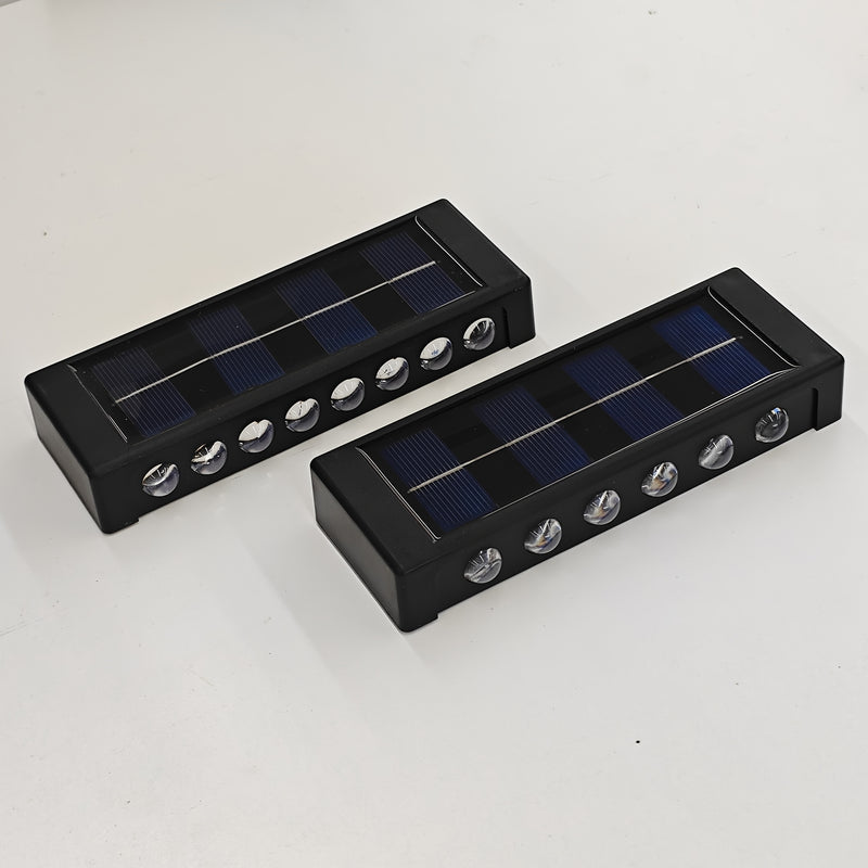 4 piezas de luces solares con 12/16 LEDs, luces para jardín al aire libre para decorar patios y paredes, IP44, para jardín al aire libre, patio, luz ambiental, paisaje moderno de villa, camino, pasillo
