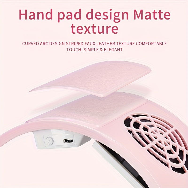 Limpieza de uñas con aspirador USB con 2 bolsas de polvo - Motor cepillado de 20000 RPM, mango ergonómico y área de limpieza ancha para la eliminación de polvo de uñas en el hogar, blanco y rosa brillante, limpiador de uñas, colector de polvo de escritor
