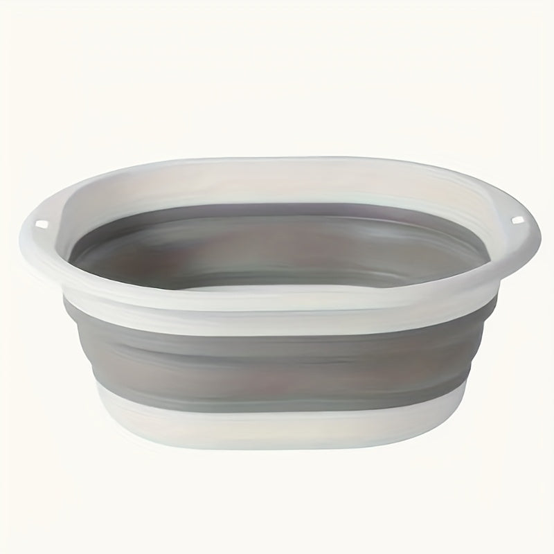 Bacinilla de lavandería plegable y portátil - Diseño moderno, multiusos para baños de pies y lavado, plástico duradero, no necesita electricidad, ideal para apartamentos y autocaravanas, bañera para pies, contenedor de lavado versátil, estilo contemporán