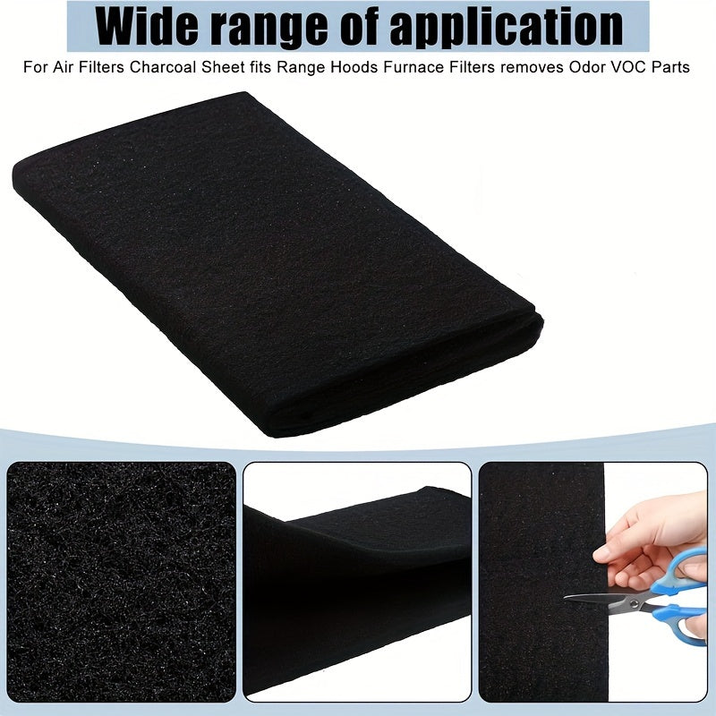 1 pieza Ancho 40.6cm x Grosor 0.5cm x Largo 122cm Cortado a medida para filtro de aire de purificador de aire de espuma de carbono, filtro de estufa y filtro de aire acondicionado para eliminar olores, almohadilla de carbón activado universal