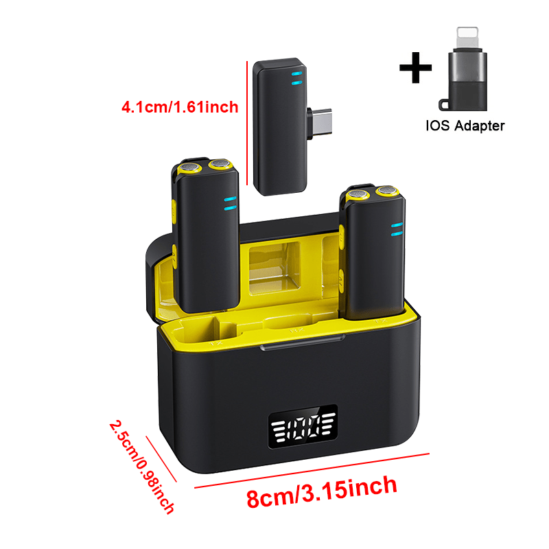 Microfono sin varillas Lavalier Plug and Play con Reducción Automática de Ruido y Estuche de Carga Integrado, Ideal para Grabaciones de Video, Podcasts y Entrevistas