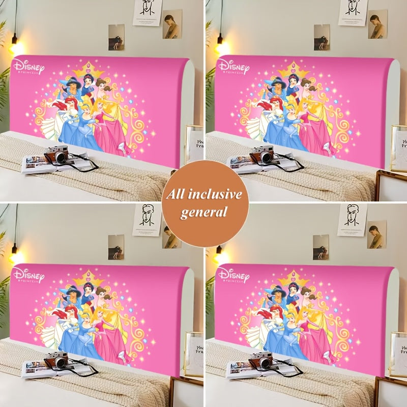 Fundido de Cabeza de Cama Princesa Disney 1 pieza - Impresión Digital Elegante, Rosa con Purpurina y Estrellas, Tela de Poliéster para Todas las Estaciones, Perfecto para la Decoración de Habitaciones Infantiles, Decoración de Cama