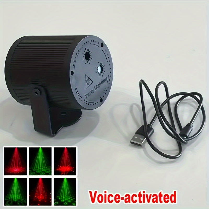 Luz Láser Cilíndrica Negra con Alimentación USB - Decorativa, Bajo Consumo (<0.4mW), Portátil para Sonido En Vivo y Iluminación