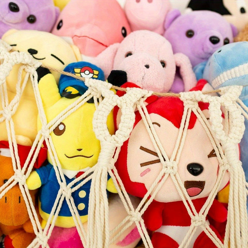 Red de Animales de Peluche o Hamaca XL, Exhibición Hecha a Mano para Colgar y Almacenar Juguetes de Peluche en la Pared
