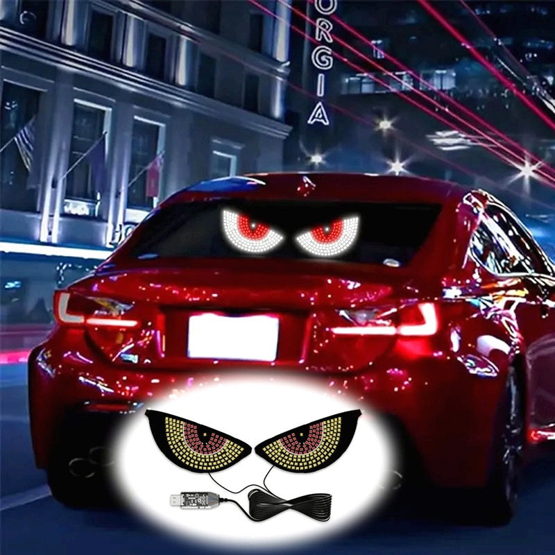 Conjunto de Luces Expresivas para Coche con Ojos del Diablo en LED, Lámparas Decorativas para Camiones y Autos con Conexión USB