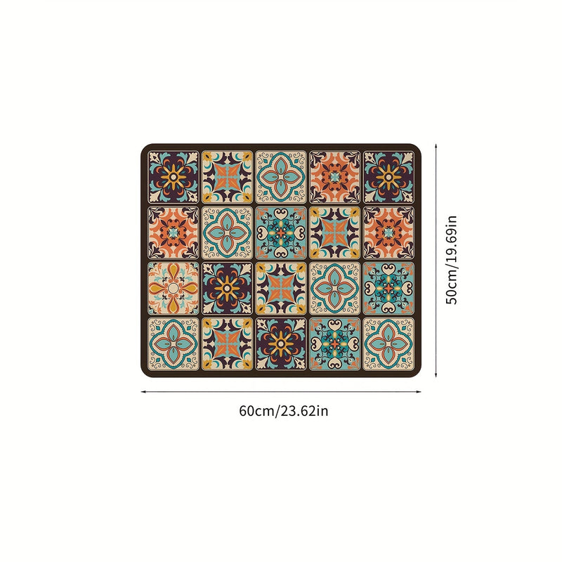 1pc Cubierta Antipolvo para Lavadora con Estampado de Mandala Colorido 50x60cm Alfombrilla de Almacenamiento Antideslizante