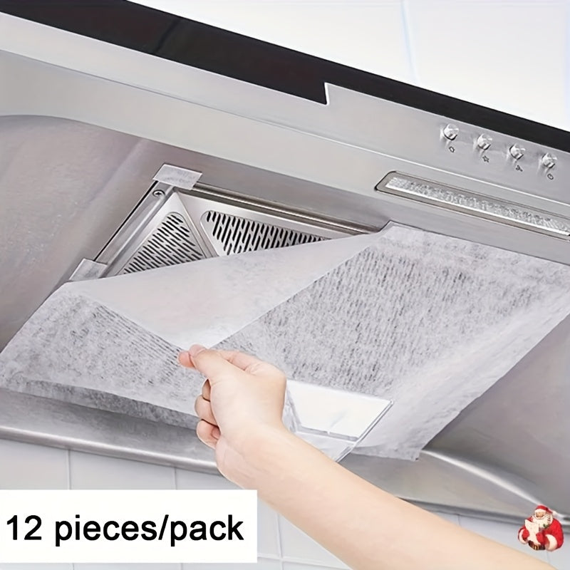 12/24 piezas de filtro para campana extractora, papel absorbente de aceite, papel anti-grasa, pegatina absorbente de grasa, película de succión lateral desechable, accesorios de cocina, sin batería necesaria