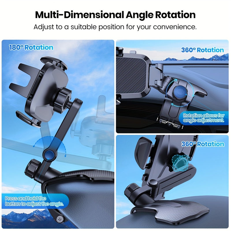 Soporte Ajustable para Teléfono de Salpicadero de Coche TOPK - Pinza Antideslizante de Silicona, Compatible con Todos los Smartphones, Montaje Seguro y Diseño Ergonómico para Conducción Segura, Construcción Robusta