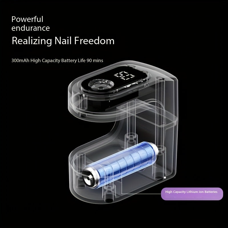Lámpara de uñas portátil mini, luz de uñas LED recargable por USB - Rápida con pantalla digital, lámpara de esmalte de gel, adecuada para uso en casa y salón, endurecimiento de uñas de gel