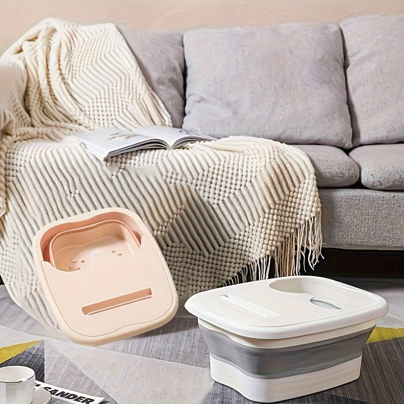 Bañera Portátil Plegable para Pie con Masaje - Baño de Inmersión Espacioso y Resistente, Diseño Colgante Ahorrador de Espacio para Hogar, Viajes o Baño - Sin Necesidad de Electricidad, Fácil de Limpiar y Ligero, Accesorio Compacto para Baños Pequeños, Co