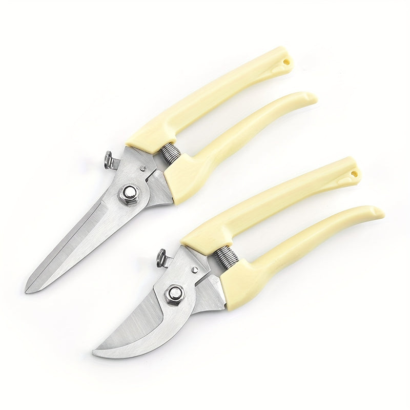 1pc/2piezas Juego de Tijeras de Podar para Jardín de Mayores Cuchillas Afiladas para Cortar Flores, Recortar Plantas, Bonsai y Recoger Frutas