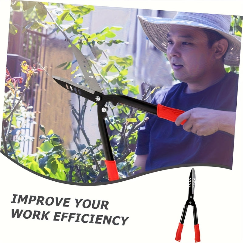 Podadoras Manuales de Setos - Cuchillas Fuertes y Resistentes Templadas a Alta Temperatura, Mangos Ergonómicos Antideslizantes con Agarres Rojos, Poda Precisa para Jardines, Arbustos y Vallas (Sin Necesidad de Electricidad)