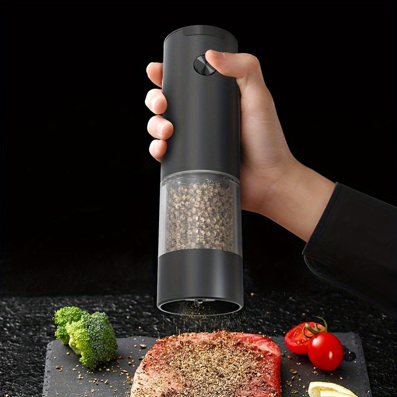 1/2pcs Conjunto de molinillos eléctricos de especias, Molinillo de sal y pimienta portátil con batería no recargable, Cámara de especias transparente, Esencial de cocina, Ideal regalo para cocineros en casa
