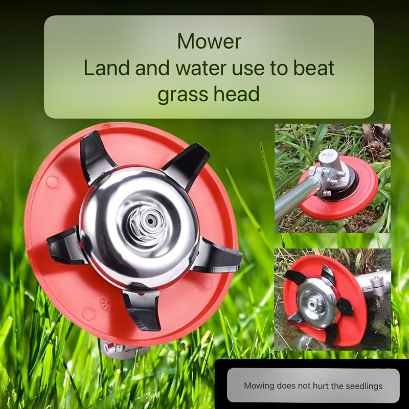 Juego de Herramientas para Jardín Metálicas, Cortacésped Multifuncional y Desbrozadora, con 2 Cuchillas Intercambiables, Eliminación Eficiente de Malezas sin Dañar Plántulas, para Jardines y Arrozales