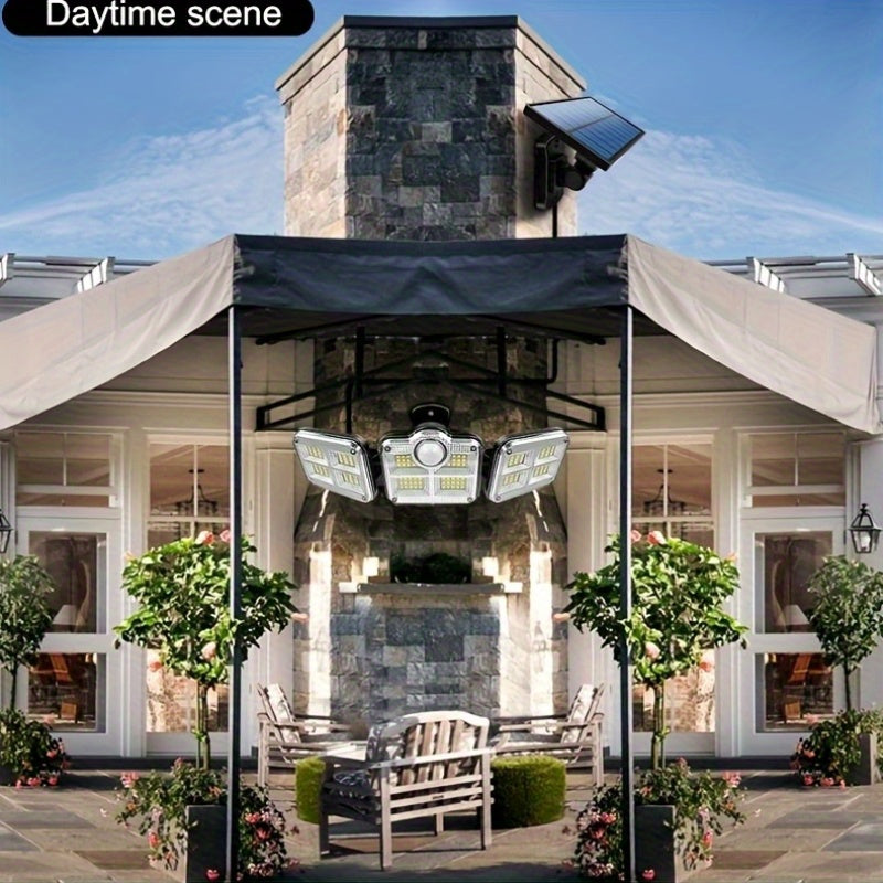 Iluminación solar IP54 - Negro, luces LED multiusos con control remoto para hogar, jardín, garaje y almacén, batería de litio, montaje semienterrado, material de polipropileno, iluminación de jardín | Luces LED con control remoto | Diseño plegable